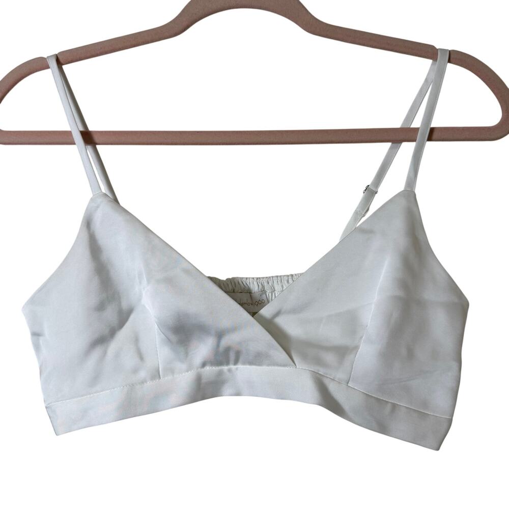 Sm House of Harlow White Satin Bralette Bridal Balletcore Soft Girl Coquette